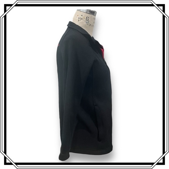 SPYDER Athletic Sweater Jacket - Black & Red; Size M - Picture 3 of 9
